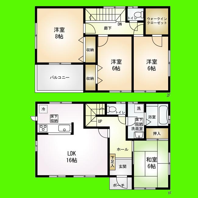 Floor plan. 29,800,000 yen, 4LDK, Land area 119 sq m , Building area 105.5 sq m