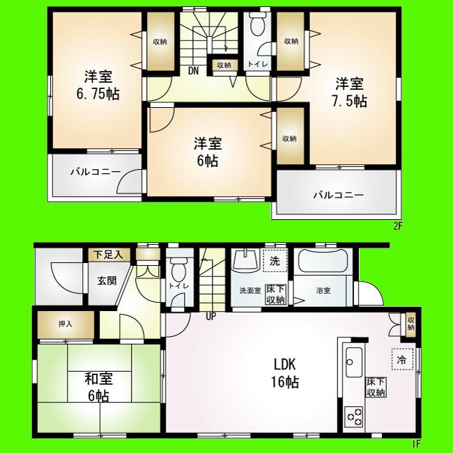 Floor plan. 32,900,000 yen, 4LDK, Land area 142.28 sq m , Building area 99.36 sq m