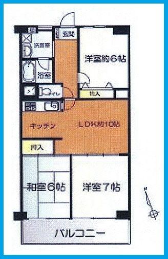 Floor plan. 3LDK, Price 12 million yen, Footprint 68 sq m , Balcony area 8.01 sq m