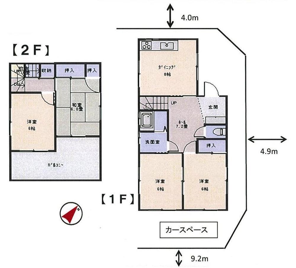 Floor plan. 14.9 million yen, 4DK, Land area 104.81 sq m , Building area 80.31 sq m