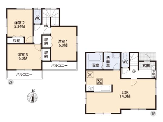 Floor plan. 24,800,000 yen, 3LDK, Land area 94.97 sq m , Building area 82.8 sq m floor plan