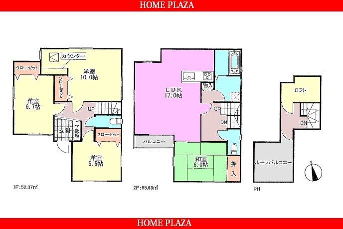 Floor plan. 28.8 million yen, 4LDK, Land area 100.8 sq m , Building area 108.05 sq m floor plan