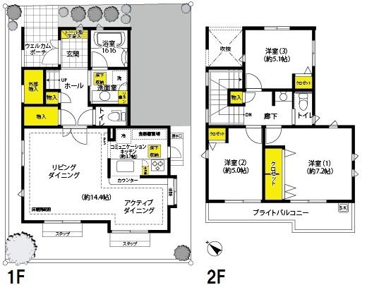 Floor plan. 26,800,000 yen, 3LDK, Land area 100.4 sq m , Building area 90.67 sq m