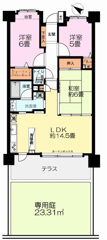 Floor plan. 3LDK, Price 19,800,000 yen, Footprint 68.6 sq m