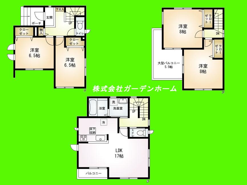 Floor plan. 29,800,000 yen, 4LDK, Land area 90.42 sq m , Building area 110.95 sq m room boasts a large 4LDK