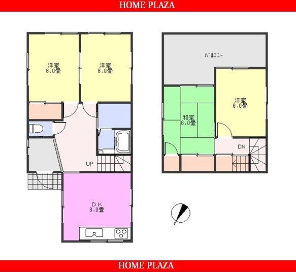 Floor plan. 14.9 million yen, 4DK, Land area 104.81 sq m , Building area 80.31 sq m 4DK
