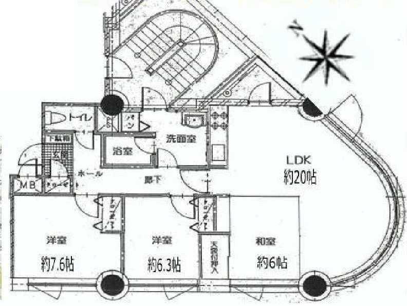 Floor plan. 3LDK, Price 21.5 million yen, Footprint 84.4 sq m , Balcony area 3.63 sq m