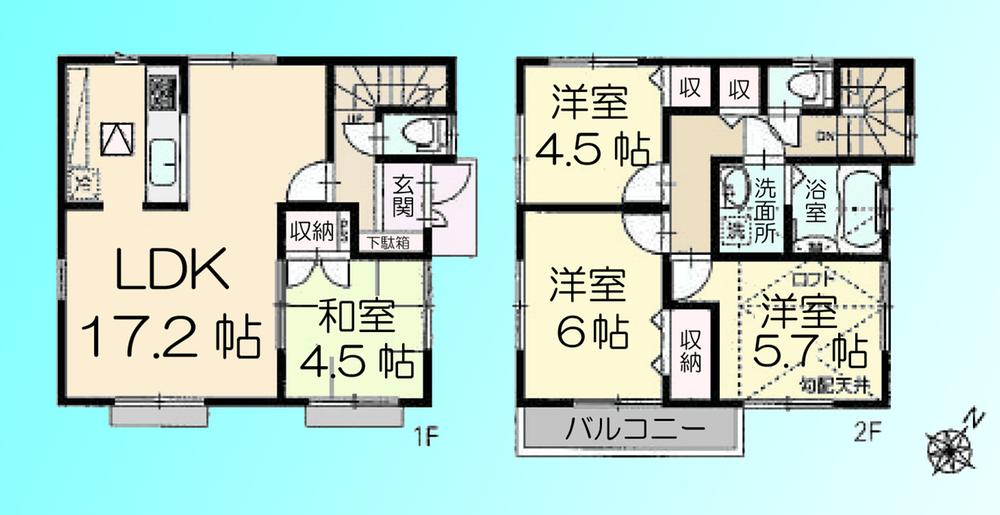 Floor plan. 29,800,000 yen, 4LDK, Land area 120.32 sq m , Building area 88.6 sq m