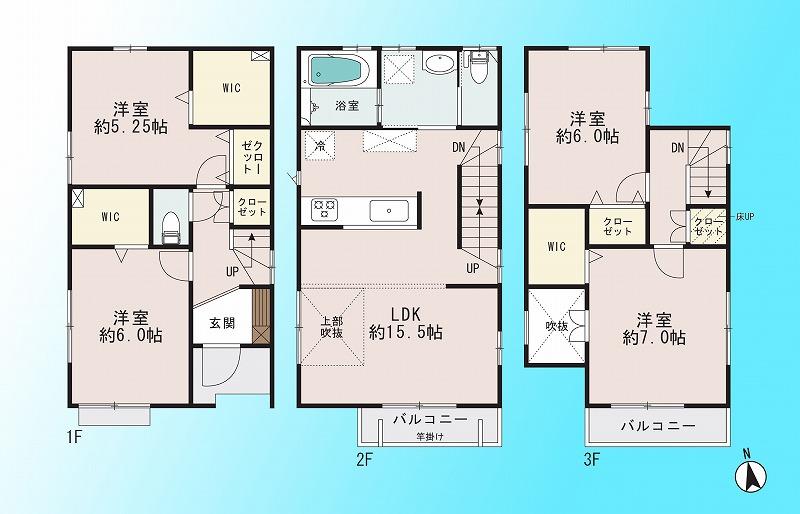 Floor plan. 34,800,000 yen, 4LDK, Land area 74.78 sq m , Building area 102.26 sq m