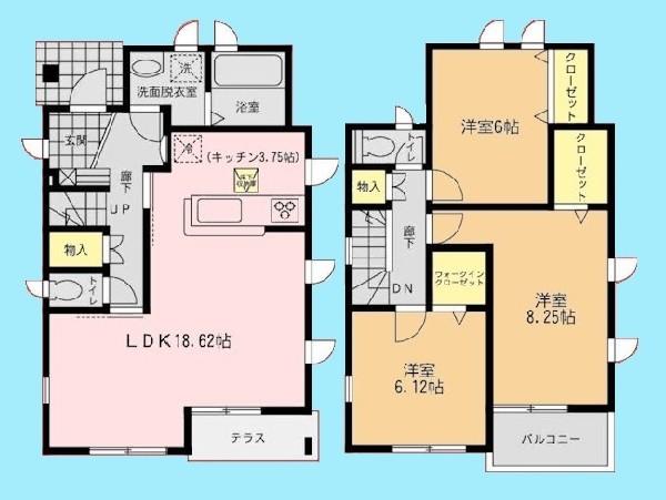 Floor plan. 33,500,000 yen, 3LDK, Land area 96.12 sq m , Building area 95.22 sq m