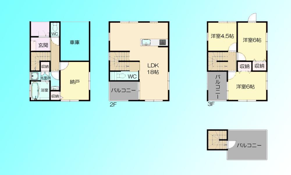 Floor plan. 36,800,000 yen, 4LDK, Land area 66.28 sq m , Building area 99.27 sq m