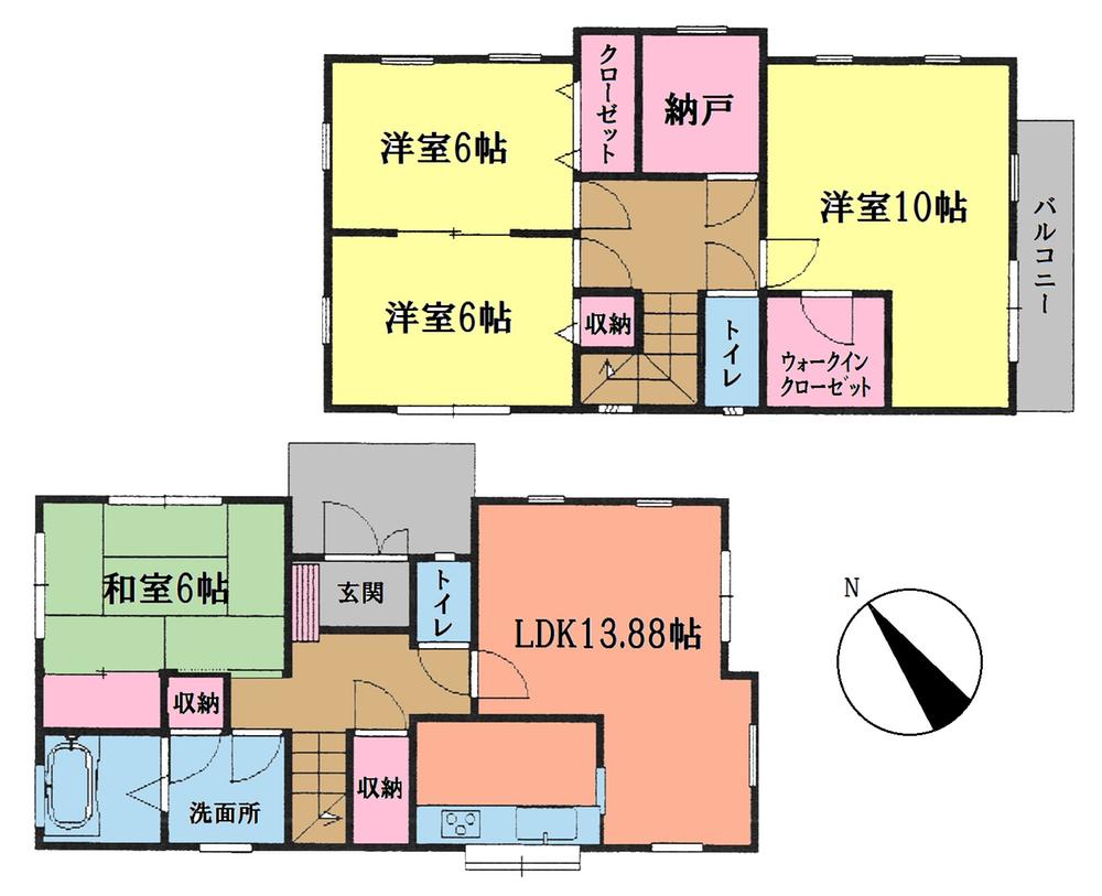 Floor plan. 23.8 million yen, 4LDK + S (storeroom), Land area 100.01 sq m , Building area 109.3 sq m