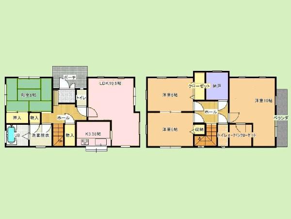 Floor plan. 23.8 million yen, 4LDK+S, Land area 100.01 sq m , Building area 109.3 sq m