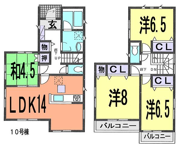 Floor plan. (10 Building), Price 35,800,000 yen, 4LDK, Land area 100.56 sq m , Building area 93.96 sq m