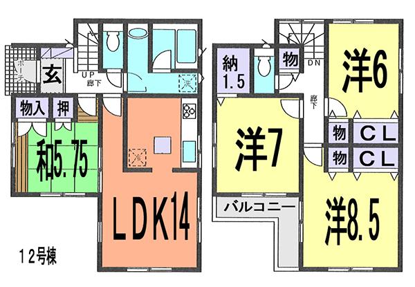 Floor plan. (12 Building), Price 39,800,000 yen, 4LDK, Land area 100.56 sq m , Building area 98.82 sq m