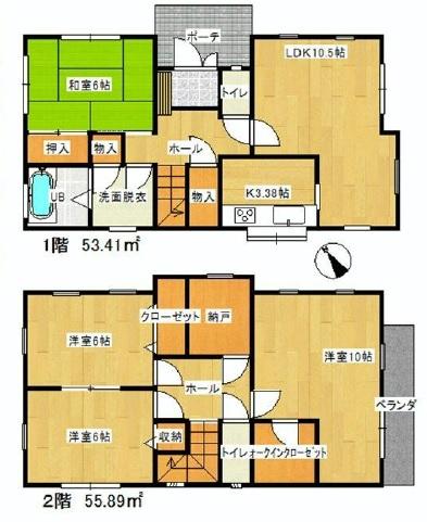Floor plan. 23.8 million yen, 4LDK + S (storeroom), Land area 100.01 sq m , Building area 109.3 sq m