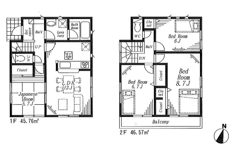 Floor plan. (4 Building), Price 26,800,000 yen, 4LDK, Land area 113.17 sq m , Building area 92.33 sq m