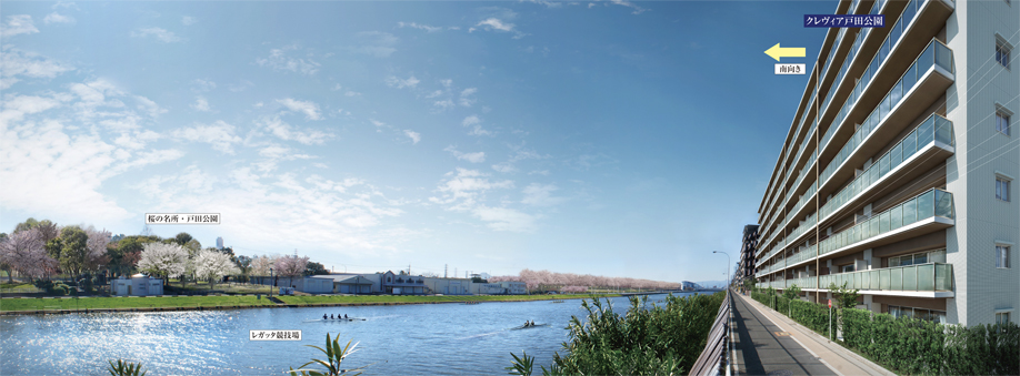 In Rendering CG created 117 House to be born on the waterfront stunning views to enjoy (on the basis of the photograph and the surrounding Exterior - Rendering, In fact a slightly different, including on-site planting. The Rendering CG does not represent a particular season)
