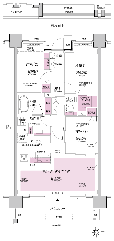 Floor: 3LDK + WIC, the occupied area: 67.35 sq m, Price: 34,800,000 yen, now on sale