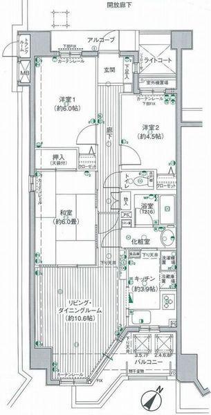 Floor plan. 3LDK, Price 19.9 million yen, Occupied area 66.37 sq m , Balcony area 3.28 sq m