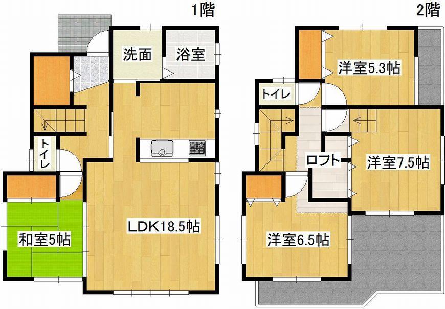 Floor plan. (1 Building), Price 35,800,000 yen, 4LDK+S, Land area 109.08 sq m , Building area 100.23 sq m