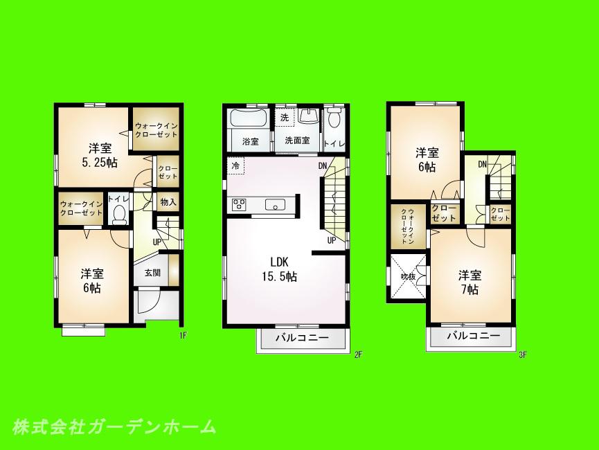 Floor plan. (3), Price 34,800,000 yen, 4LDK, Land area 74.78 sq m , Building area 102.26 sq m