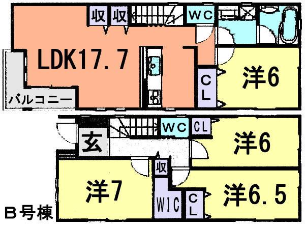 Floor plan. 39,800,000 yen, 4LDK, Land area 90.15 sq m , Storage good life in the house with a building area of ​​97.58 sq m walk-in closet