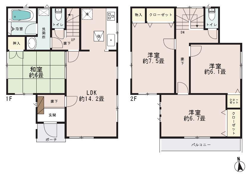 Floor plan. (13), Price 39,800,000 yen, 4LDK, Land area 100.55 sq m , Building area 94.56 sq m
