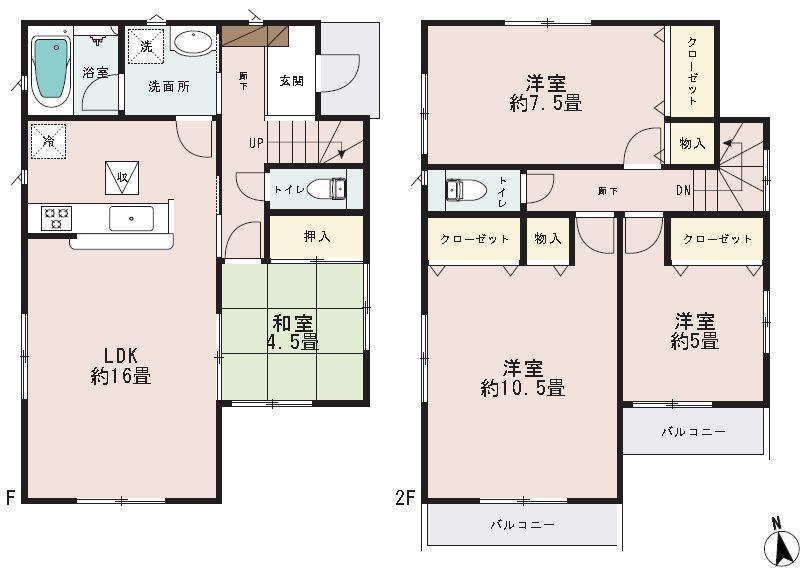 Floor plan. (14), Price 41,800,000 yen, 4LDK, Land area 100.55 sq m , Building area 100.44 sq m