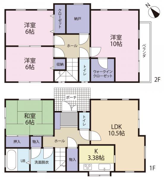 Floor plan. 23.8 million yen, 4LDK, Land area 100 sq m , Building area 109 sq m