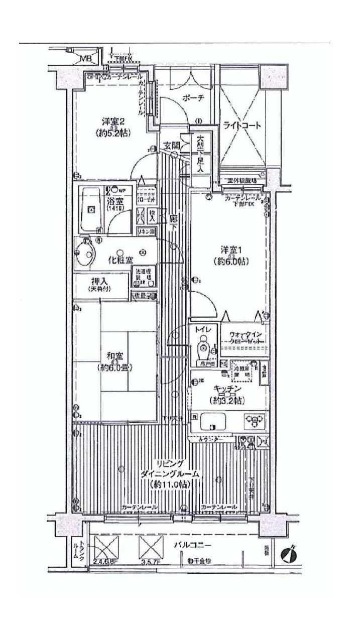 Floor plan. 3LDK, Price 17.5 million yen, Occupied area 70.86 sq m , Balcony area 8.25 sq m
