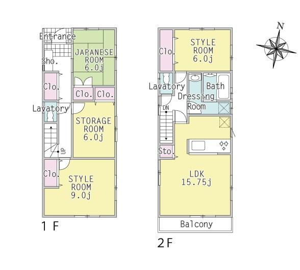 Floor plan. (4 Building), Price 42,800,000 yen, 3LDK+S, Land area 116.84 sq m , Building area 105.99 sq m