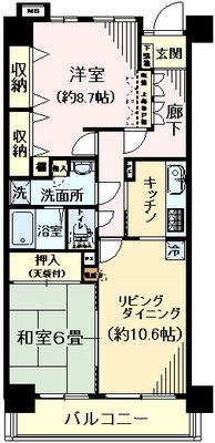 Floor plan. 2LDK, Price 17.8 million yen, Occupied area 64.38 sq m , Balcony area 6.21 sq m