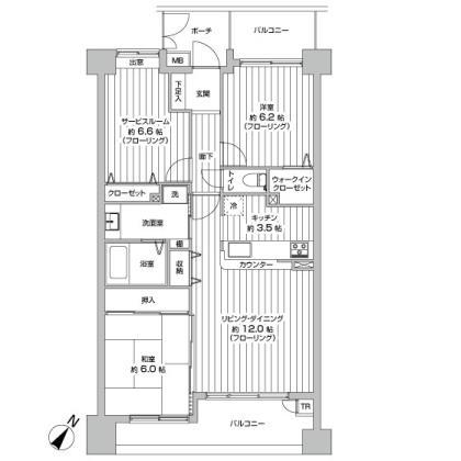 Floor plan. 2LDK + S (storeroom), Price 25,900,000 yen, Occupied area 75.84 sq m , Balcony area 14.82 sq m