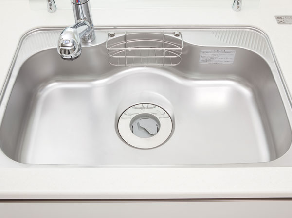 Kitchen.  [Quiet wide sink] Water has adopted a wide sink silent type to reduce the falling sound of it sound and tableware.