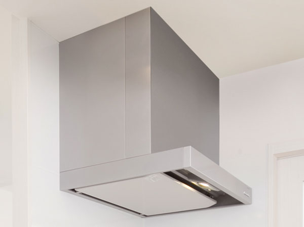 Kitchen.  [Rectification Backed thin range hood] Adopt a range hood of the cleanest form. Equipped with a high collection rate rectifying plate.