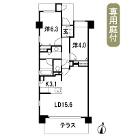 Floor: 2LDK, occupied area: 65 sq m
