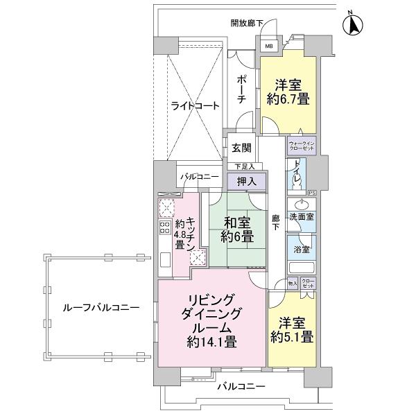 Floor plan. 3LDK, Price 26,900,000 yen, Occupied area 86.17 sq m , Balcony area 11.8 sq m   ・ 3LDK type, Occupied area 86.17 sq m