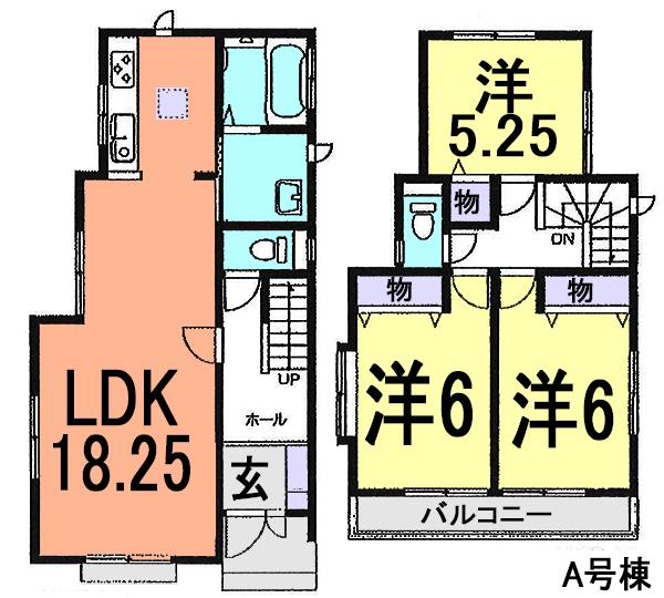 Floor plan. (A Building), Price 39,800,000 yen, 3LDK, Land area 102.81 sq m , Building area 86.11 sq m