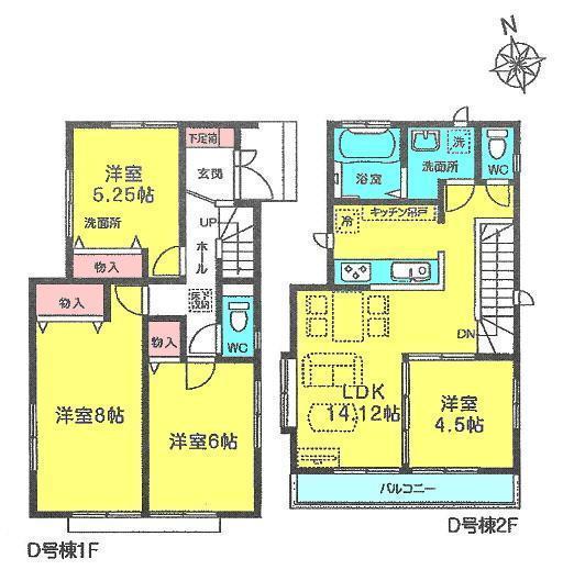 Floor plan. 37,800,000 yen, 4LDK, Land area 100.06 sq m , Ease of use is good have concentrated building area 86.11 sq m water around you