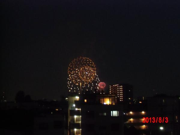 View photos from the dwelling unit. View (Todabashi fireworks display) 2013 / 08 shooting
