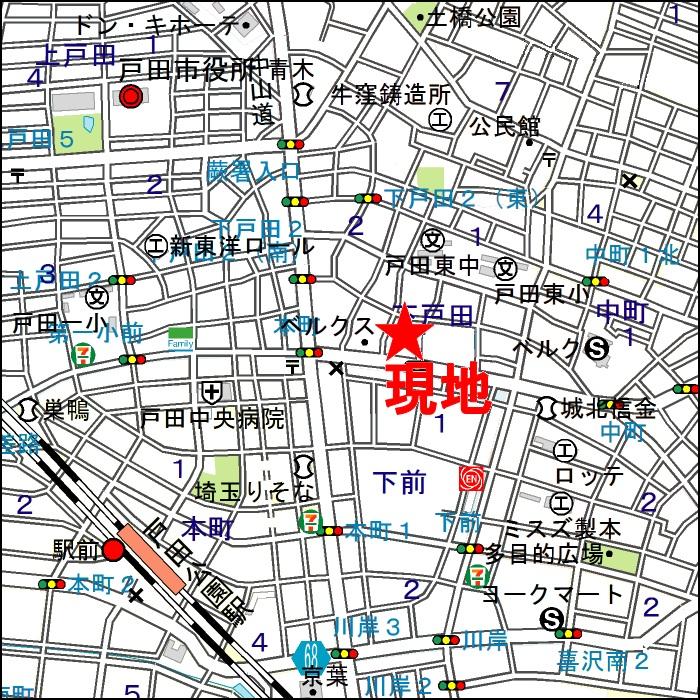 Local guide map. JR Saikyo Line "Todakoen" station a 10-minute walk