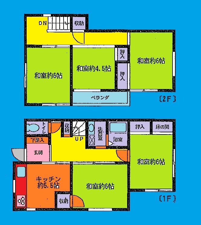 Floor plan. 25,800,000 yen, 5K, Land area 99.59 sq m , Building area 88.6 sq m