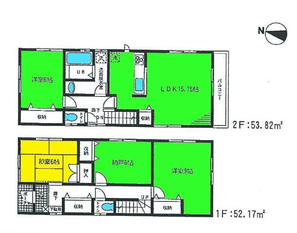 Floor plan. ((2)), Price 41,800,000 yen, 3LDK+S, Land area 117.48 sq m , Building area 105.99 sq m