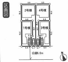 Compartment figure. 37,800,000 yen, 4LDK, Land area 124.6 sq m , Building area 99.57 sq m