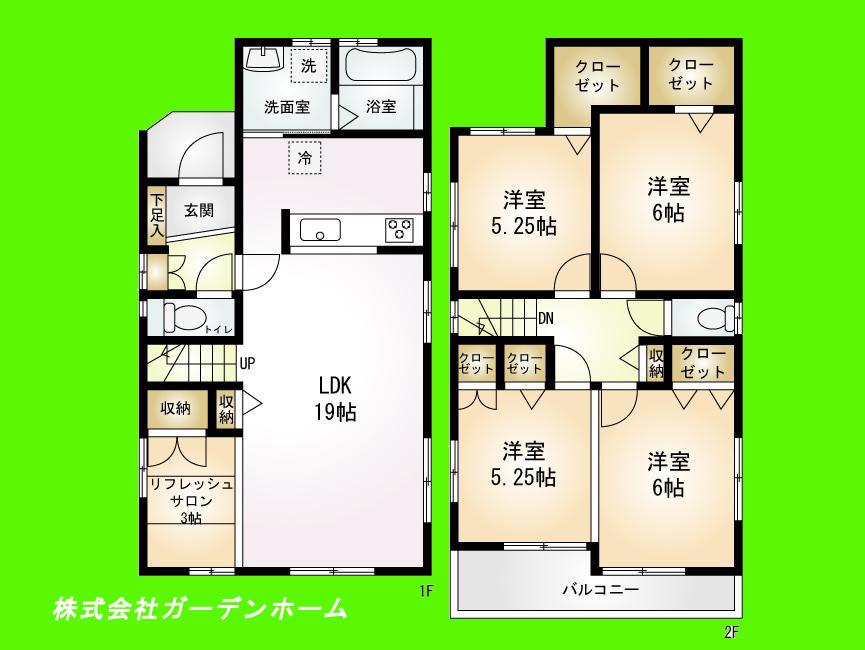 Floor plan. Price 26,990,000 yen, 4LDK, Land area 104.6 sq m , Building area 104.75 sq m
