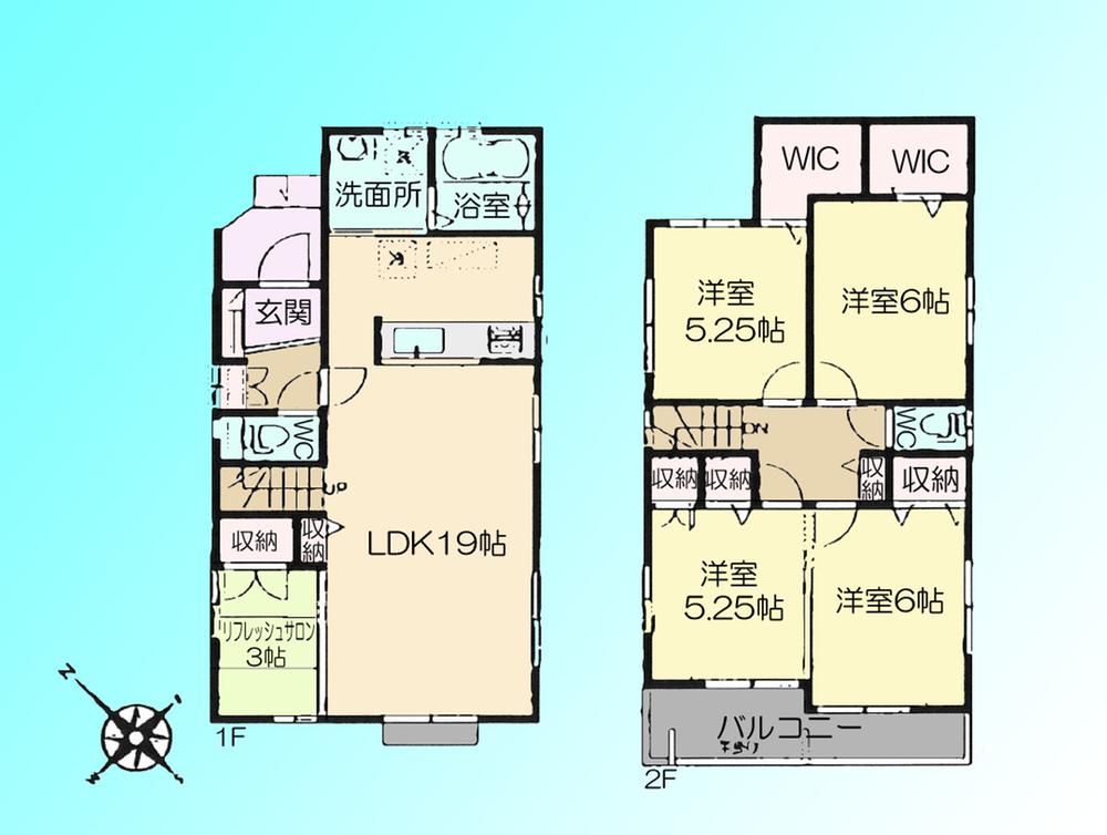 Floor plan. 26,990,000 yen, 4LDK, Land area 104.6 sq m , Building area 104.75 sq m