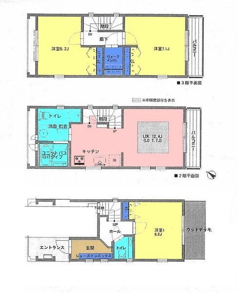 Floor plan. 24,900,000 yen, 3LDK, Land area 50 sq m , Building area 90.3 sq m