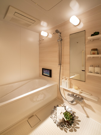 Bathing-wash room.  [bathroom] Hot water beam with one-touch operation, You can follow fired, Adopt a full Otobasu where you can enjoy a comfortable bath time at any time.