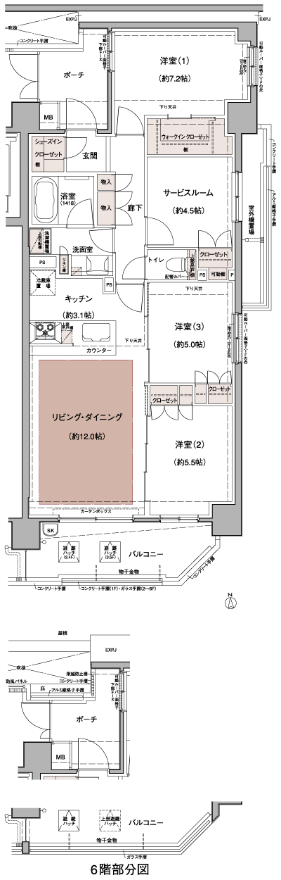 Floor: 3LDK + S + WIC + SIC, the occupied area: 83.03 sq m, Price: TBD